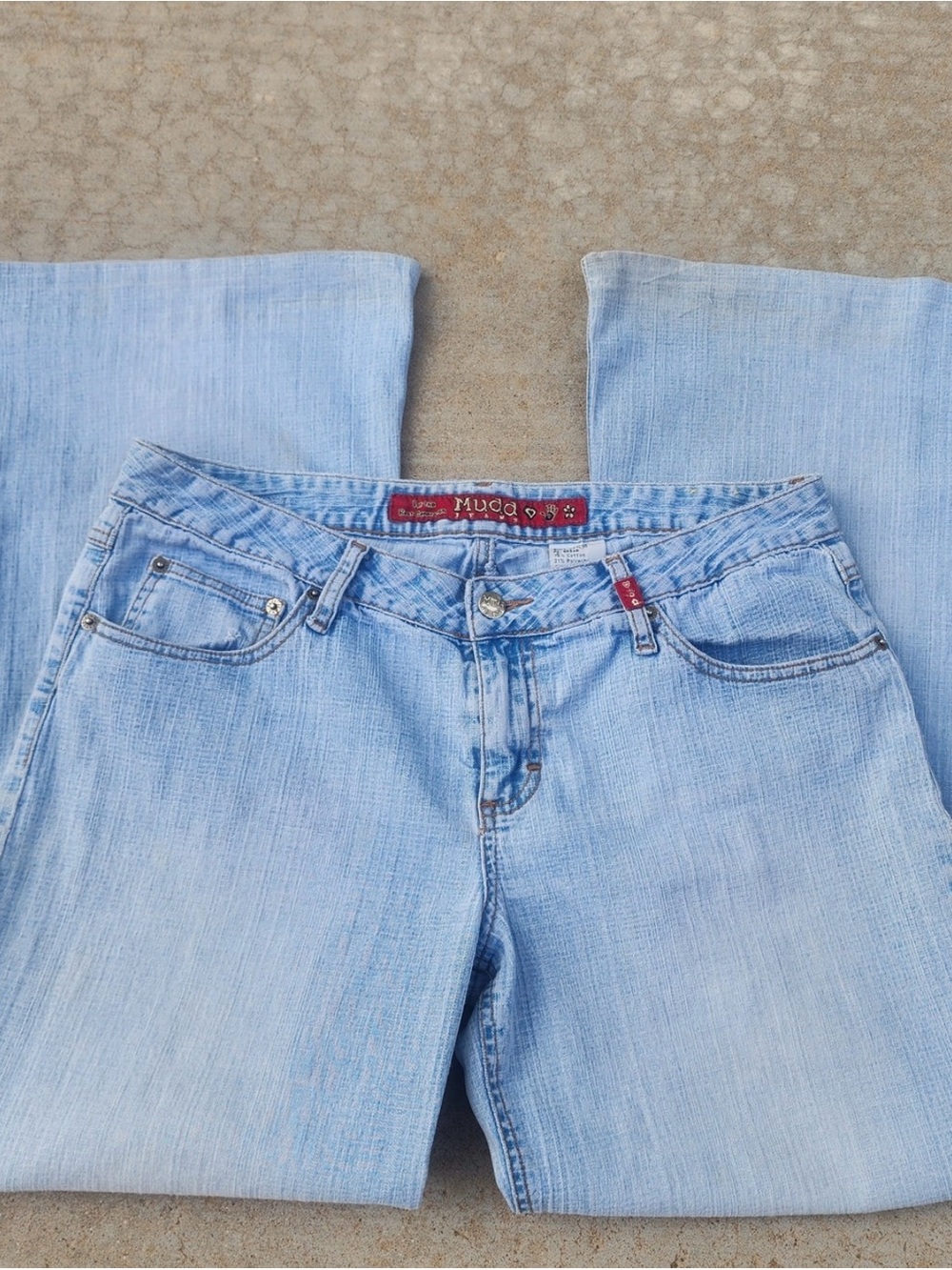 Mudd Light Wash Wide Leg Jeans - Pale Blue